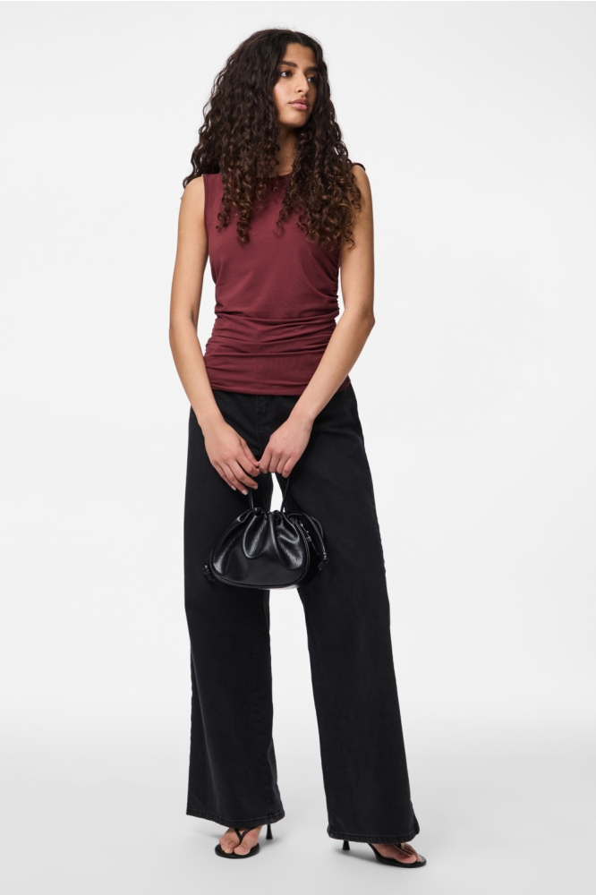 PCMADISON SL RUCHING TOP JRS NOOS B 17154655 TAWNY PORT